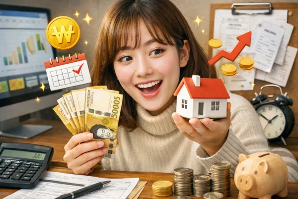 연말정산 계산에 집중한 모습