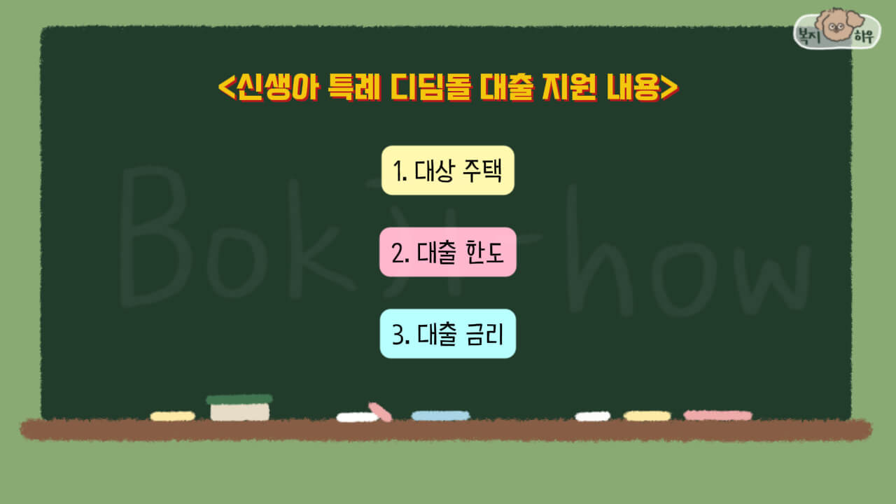 신생아 특례 디딤돌 대출은 대상 주택, 대출 한도, 대출 금리로 나눠진다.