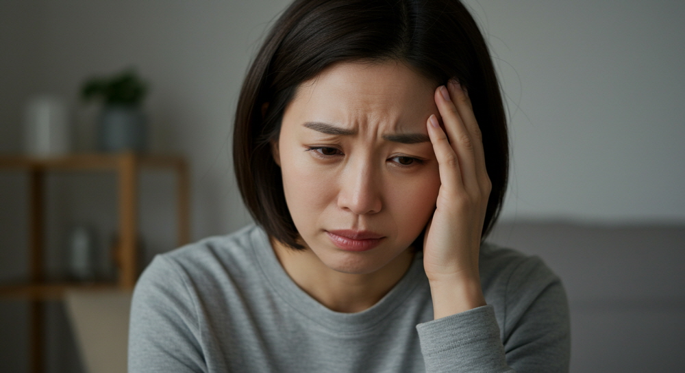 머리 만지면 통증