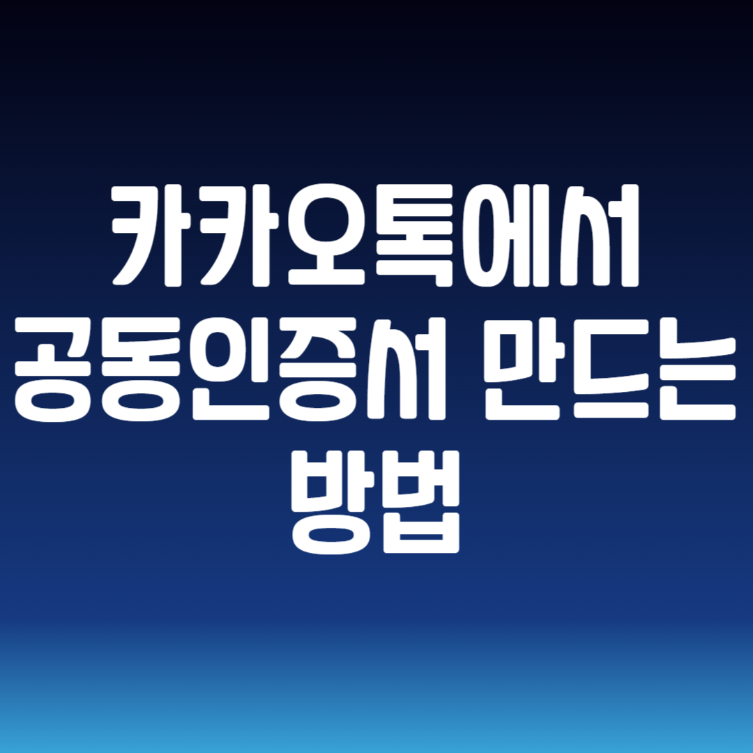 카카오톡 공동인증서