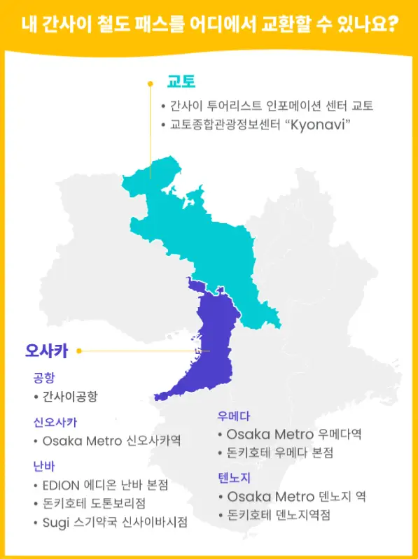 간사이 레일패스 교환