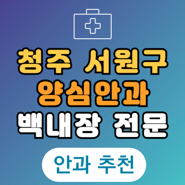청주 서원구 백내장 전문 병원 List 수술 잘하는 안과 추천