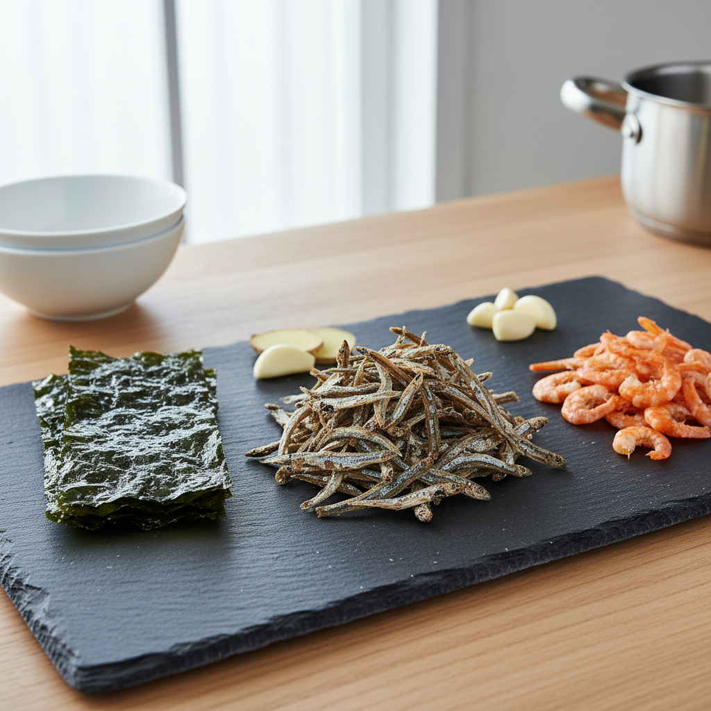 멸치 육수 재료, 다시마 멸치 새우