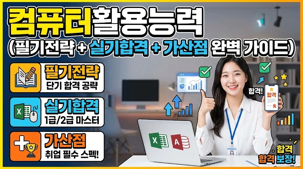 컴퓨터활용능력 (필기전략, 실기합격, 가산점)