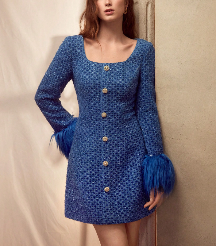 KBS2 친밀한 리플리 67회 안지나 원피스｜공다임 퍼소매 트위드 원피스 MOTF 블루