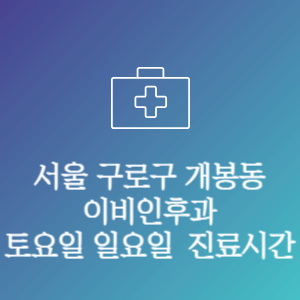 서울 구로구 개봉동 이비인후과 주말 토요일 일요일 문여는 병원 진료시간-001
