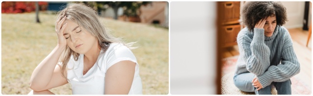 두통으로 고생하는 사람들 사진