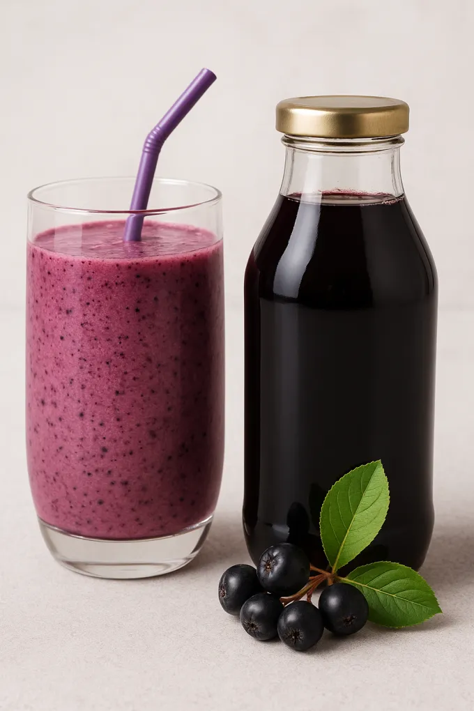 아로니아 스무디와 아로니아 청