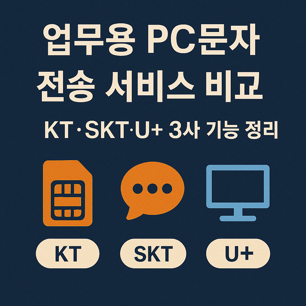 업무용 PC문자 전송 서비스 비교 &ndash; KT&middot;SKT&middot;U+ 3사 기능 정리