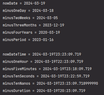 LocalDate&#44; LocalDateTime minus 메소드 사용 결과