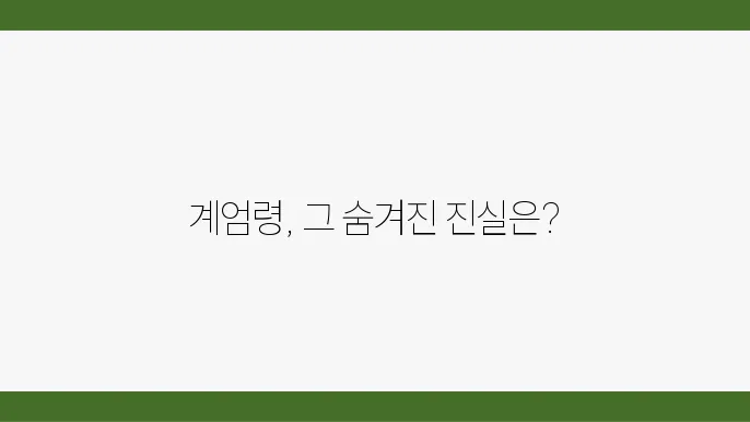 현대 계엄령의 현대적 의미