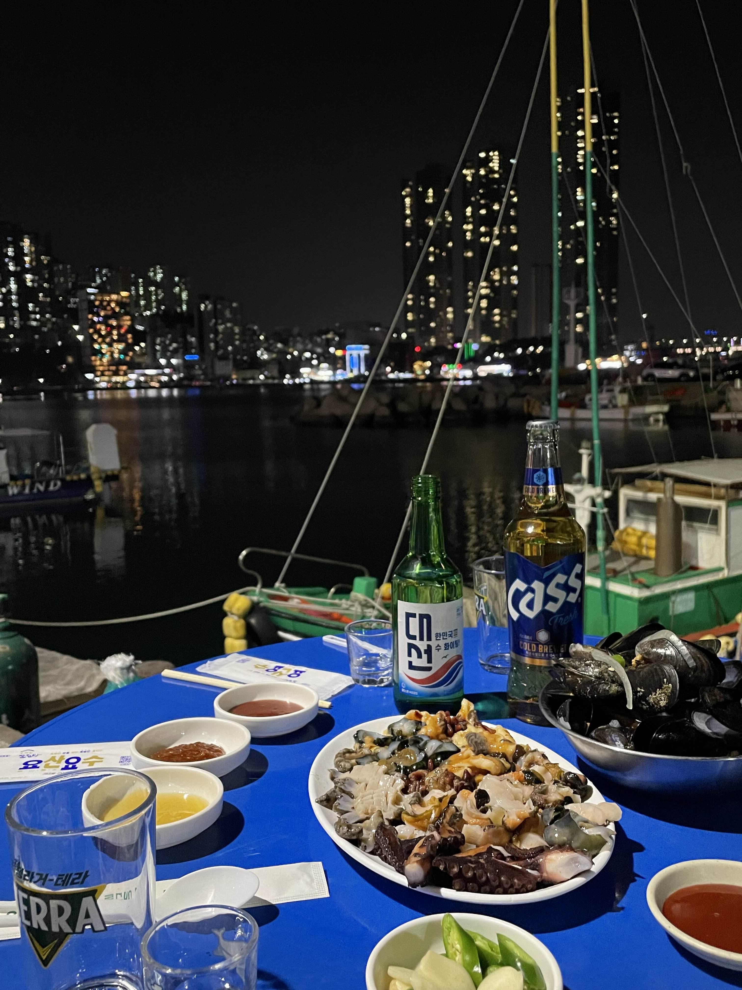 소주와 해산물