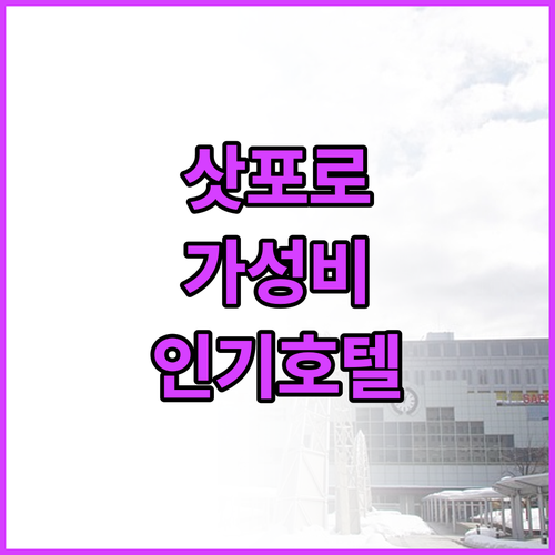가성비 최고! 삿포로 인기 호텔 TO..
