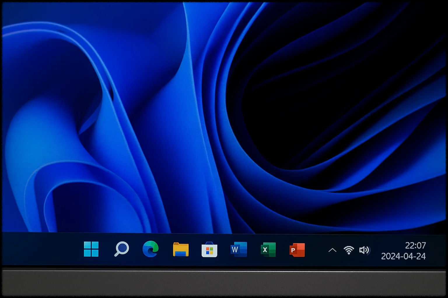 작업표시줄 클로즈업 화면