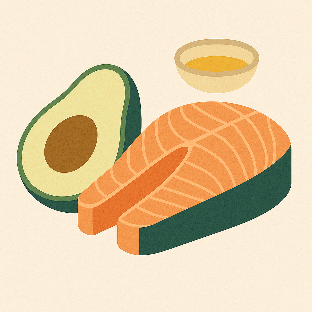 저탄고지 식단의 대표적인 음식 일러스트 그림