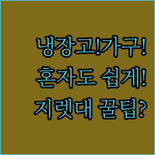 무거운 가구 냉장고 혼자 옮기기 이사..