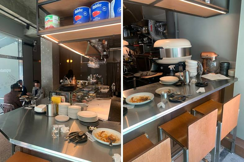 스탬파 내부 입구쪽 자리