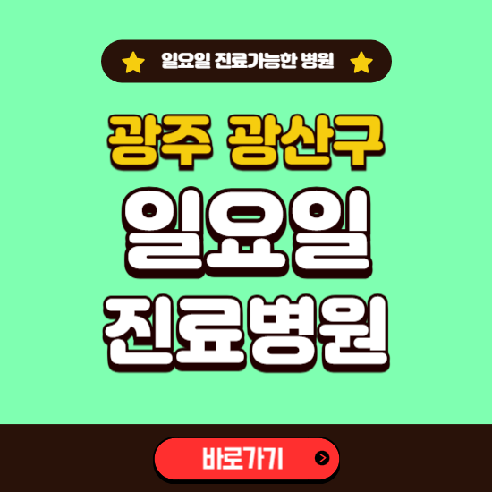 광주 광산구 일요일 진료 가능한 병원 ❘ 주말 문여는 곳 총정리 (소아과, 내과, 안과, 치과, 피부과, 정형외과, 산부인과)