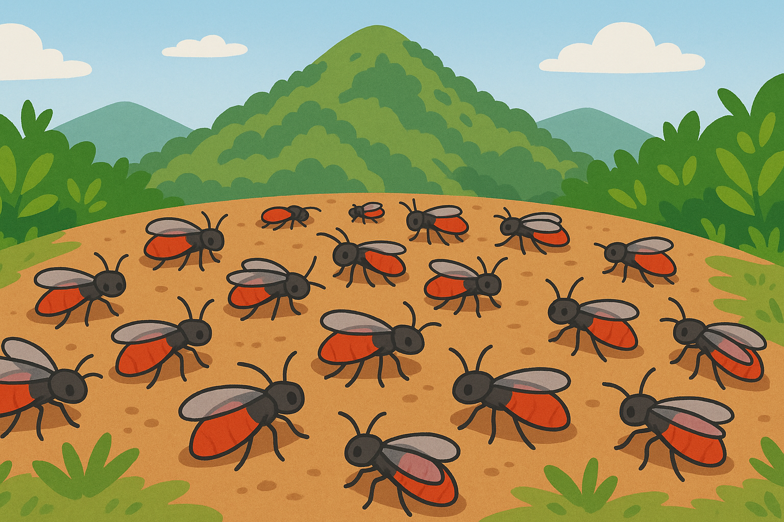 수많은 러브버그의 모습