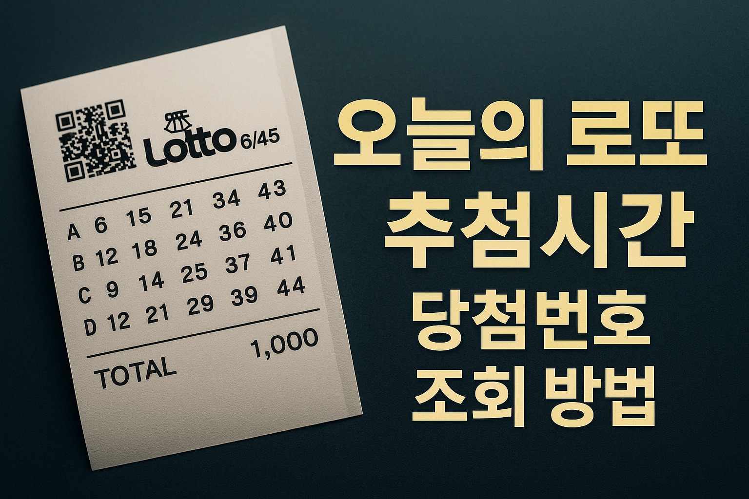 오늘로또 추첨시간, 당첨번호 조회 방법 완벽 가이드