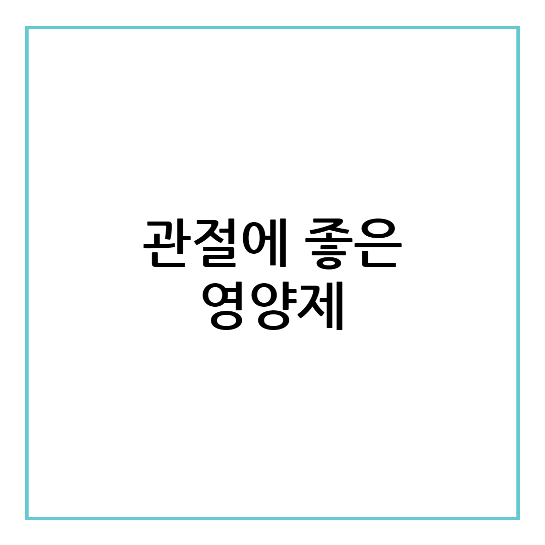 관절 영양제