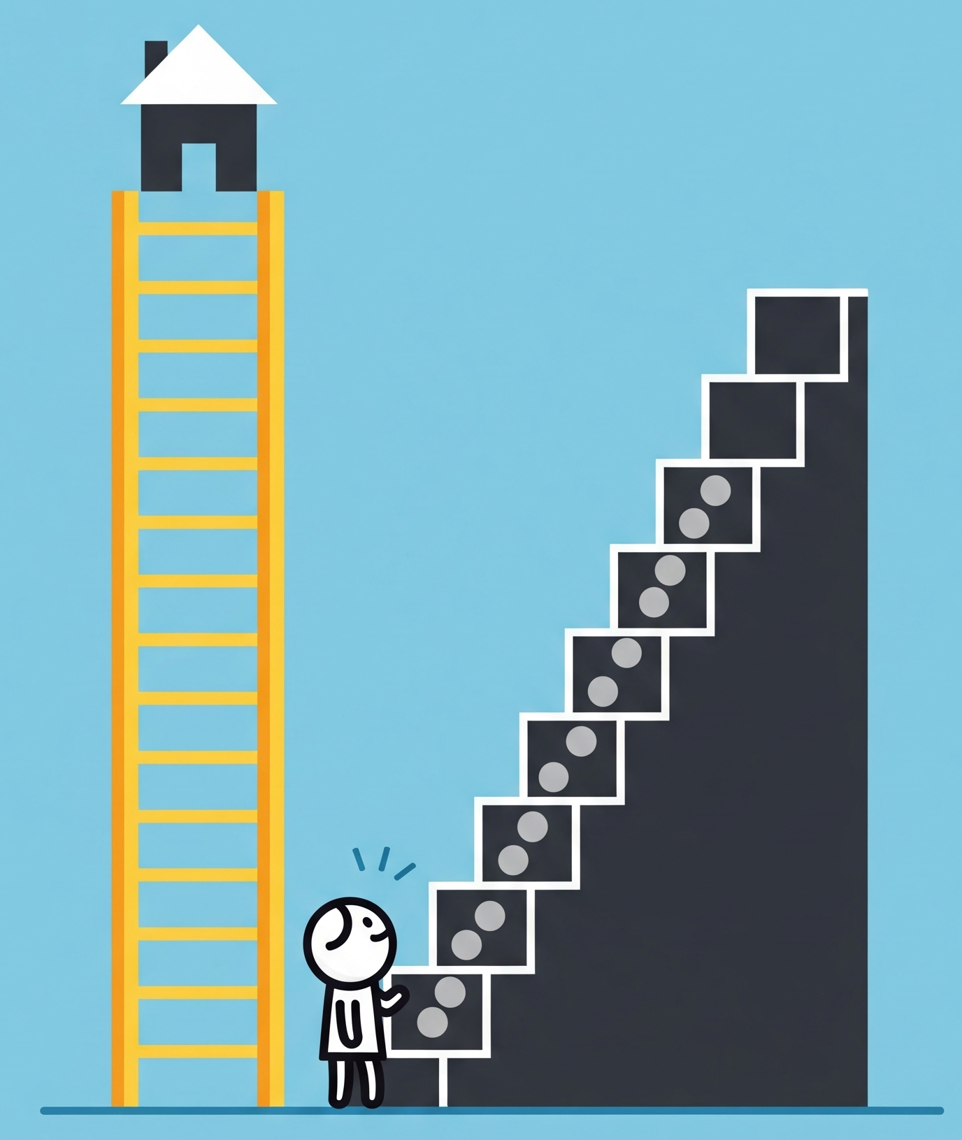 가점제라는 높은 계단과 추첨제라는 사다리 앞에서 고민하는 청년