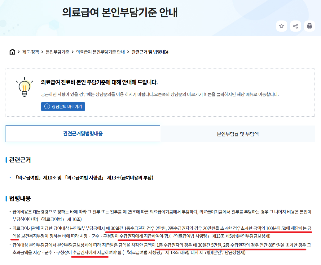 의료급여본인부담면제