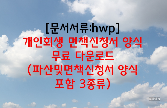 개인회생 면책신청서 양식