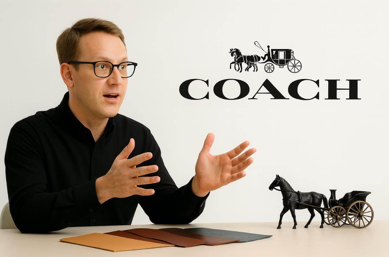 코치 마차 로고의 의미를 설명하는 장면