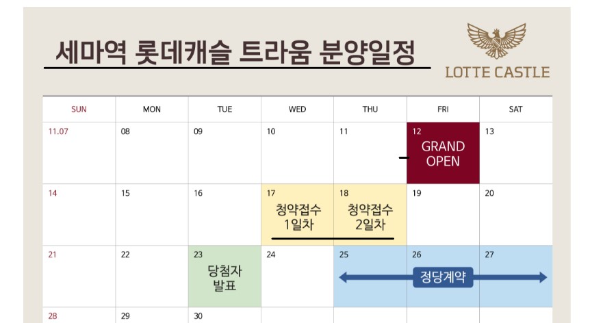 오산세마역롯데캐슬트라움분양일정