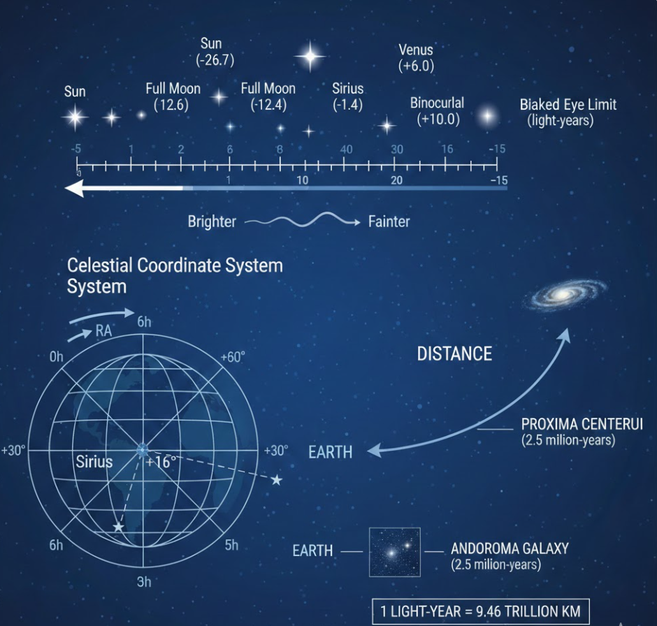 천문학 용어 정리 광년 등급 적경 적위 개념 설명 천문학 입문 기초