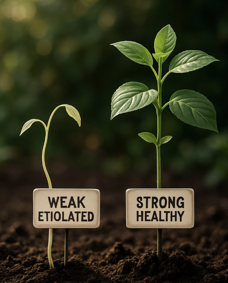 약한 허리, 웃자람의 결과