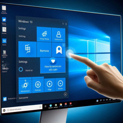 보안 설정 창에서 PIN 제거를 누르는 손가락