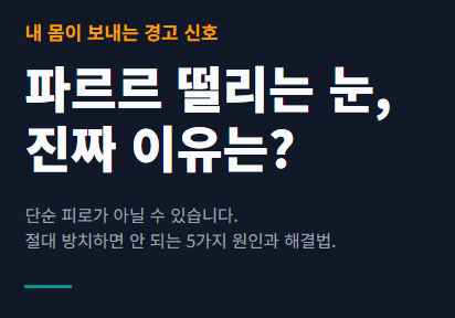 눈떨림 이유