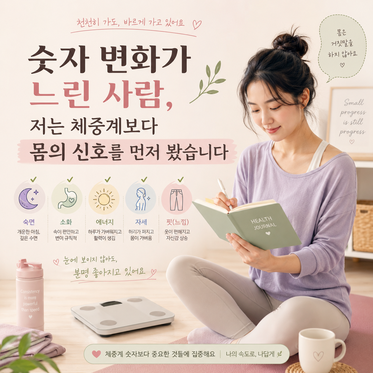 숫자 변화가 느린 사람, 저는 체중계보다 몸의 신호를 먼저 봤습니다