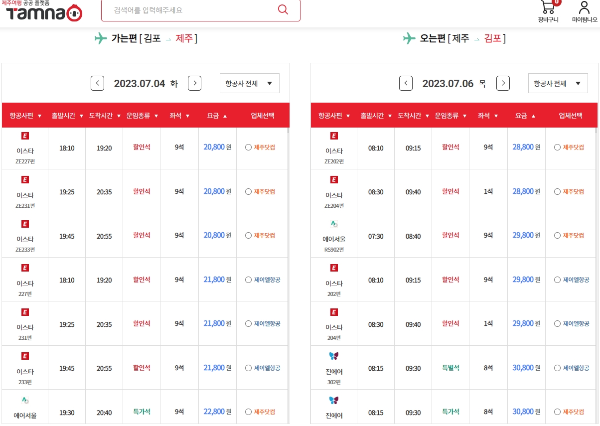 제주도항공권최저가