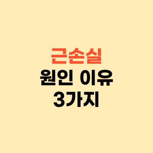근손실 증상 원인 아시나요? ❘ 이것 3가지 때문이에요