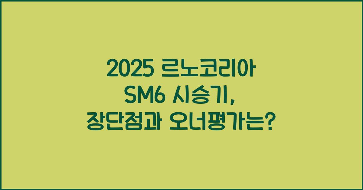 2025 르노코리아 SM6 시승기 제원 연비 장단점 유지비 오너평가