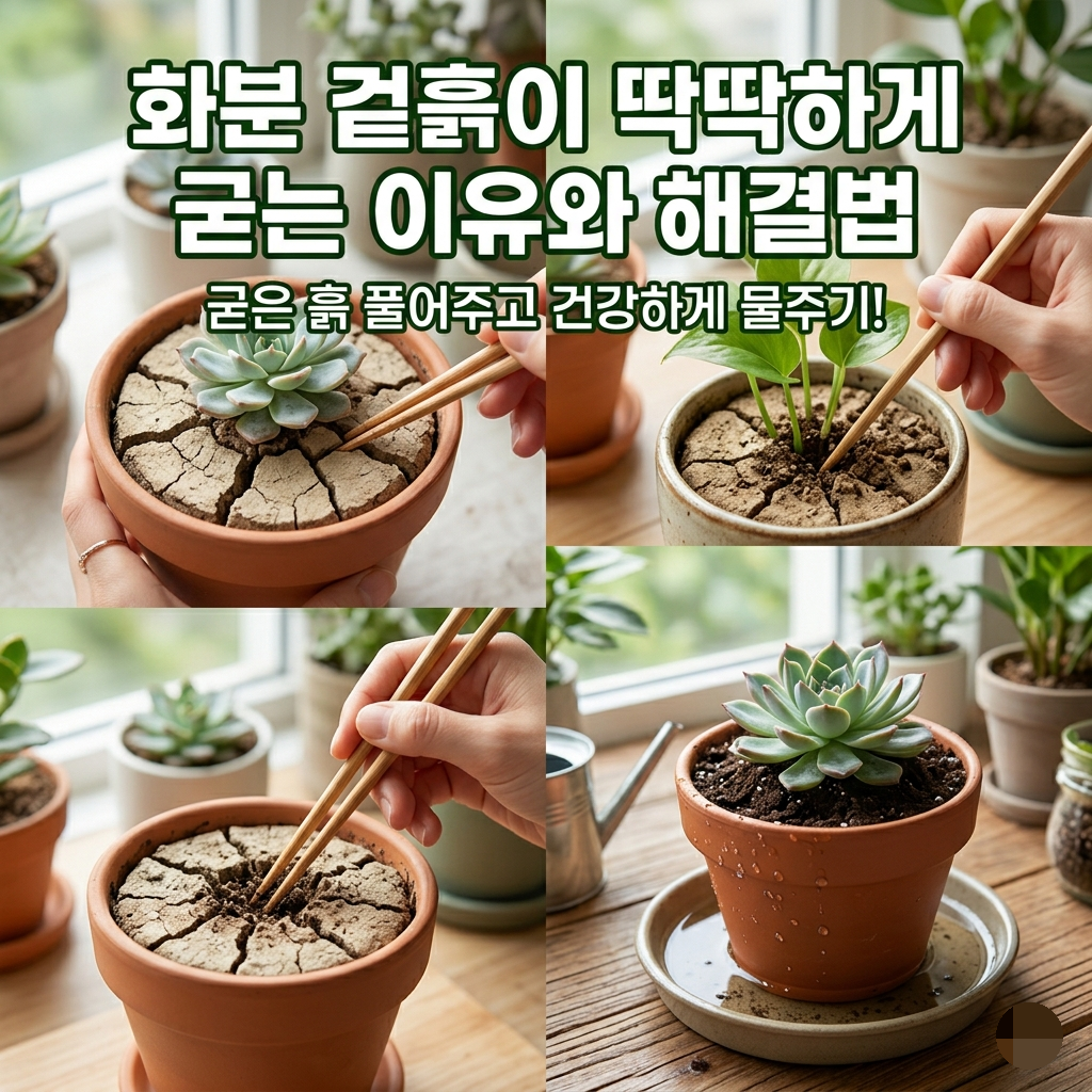 화분 겉흙이 딱딱하게 굳는 이유와 해결법