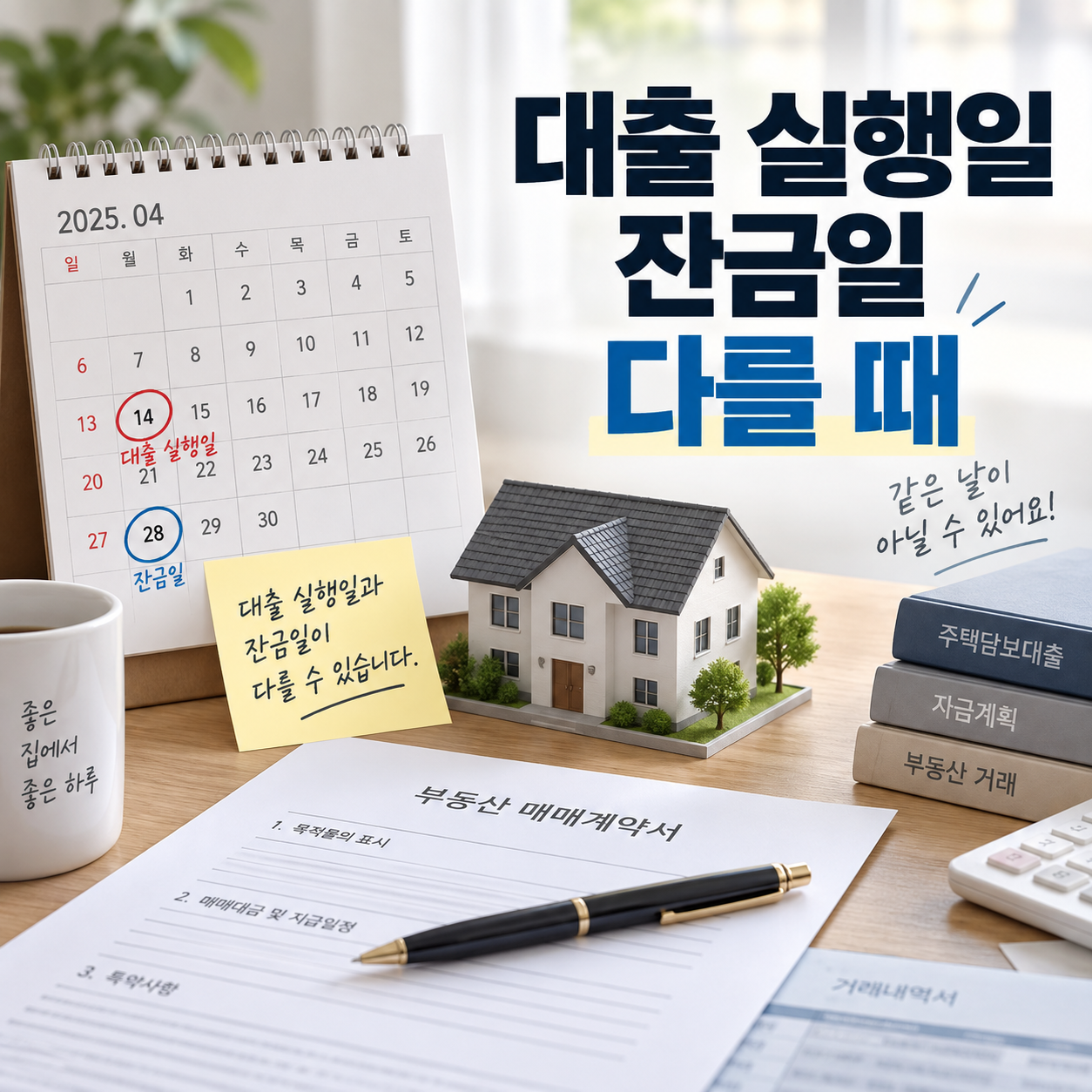 대출 실행일 잔금일 다를 때