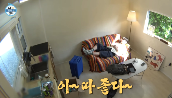 민박집 에서 쉬고 있는 키