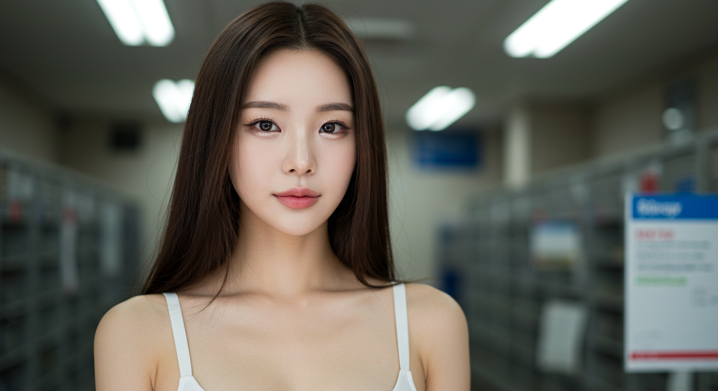 우체국에 들린 미녀