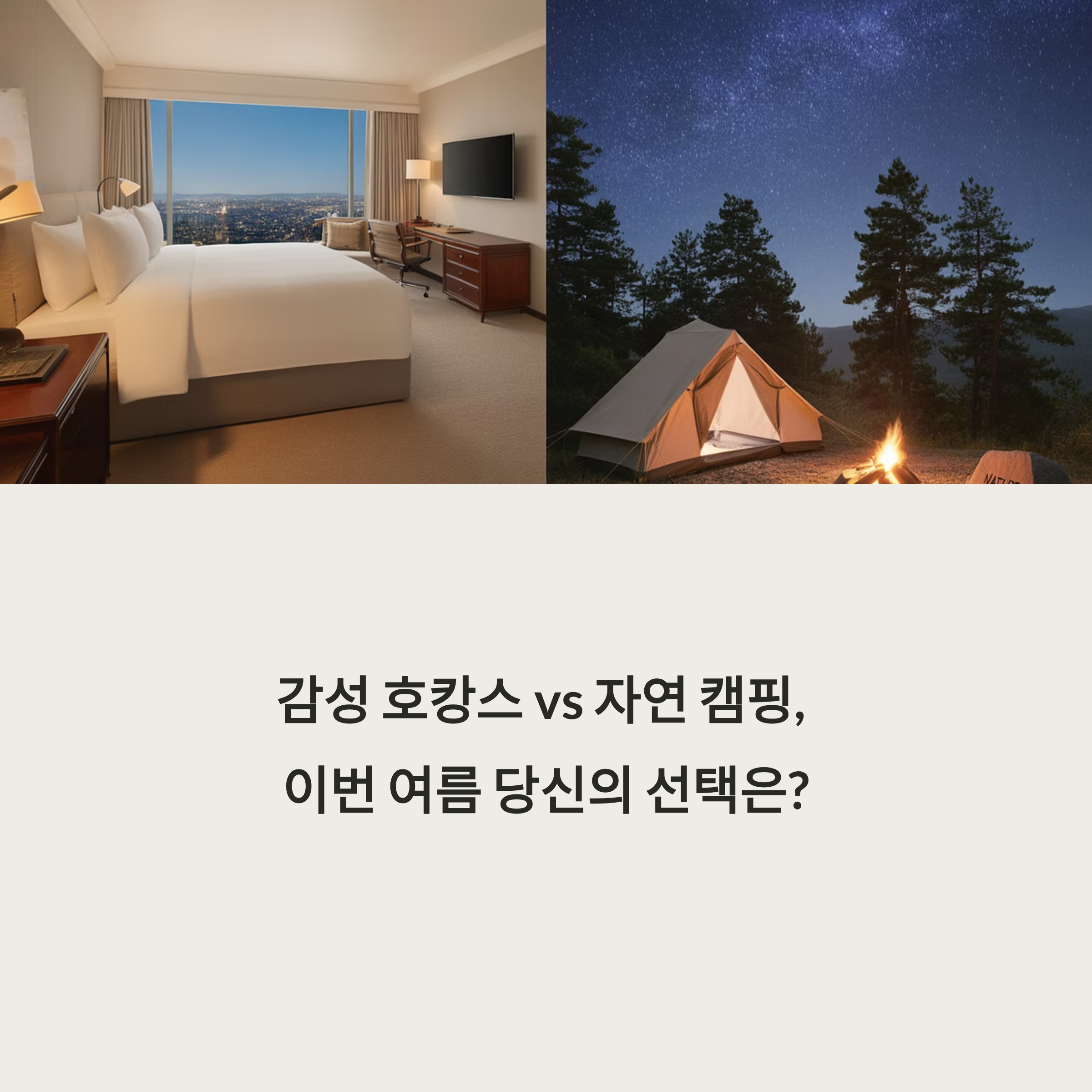 감성 호캉스 vs 자연 캠핑