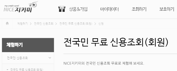 NICE 지키미 무료 조회