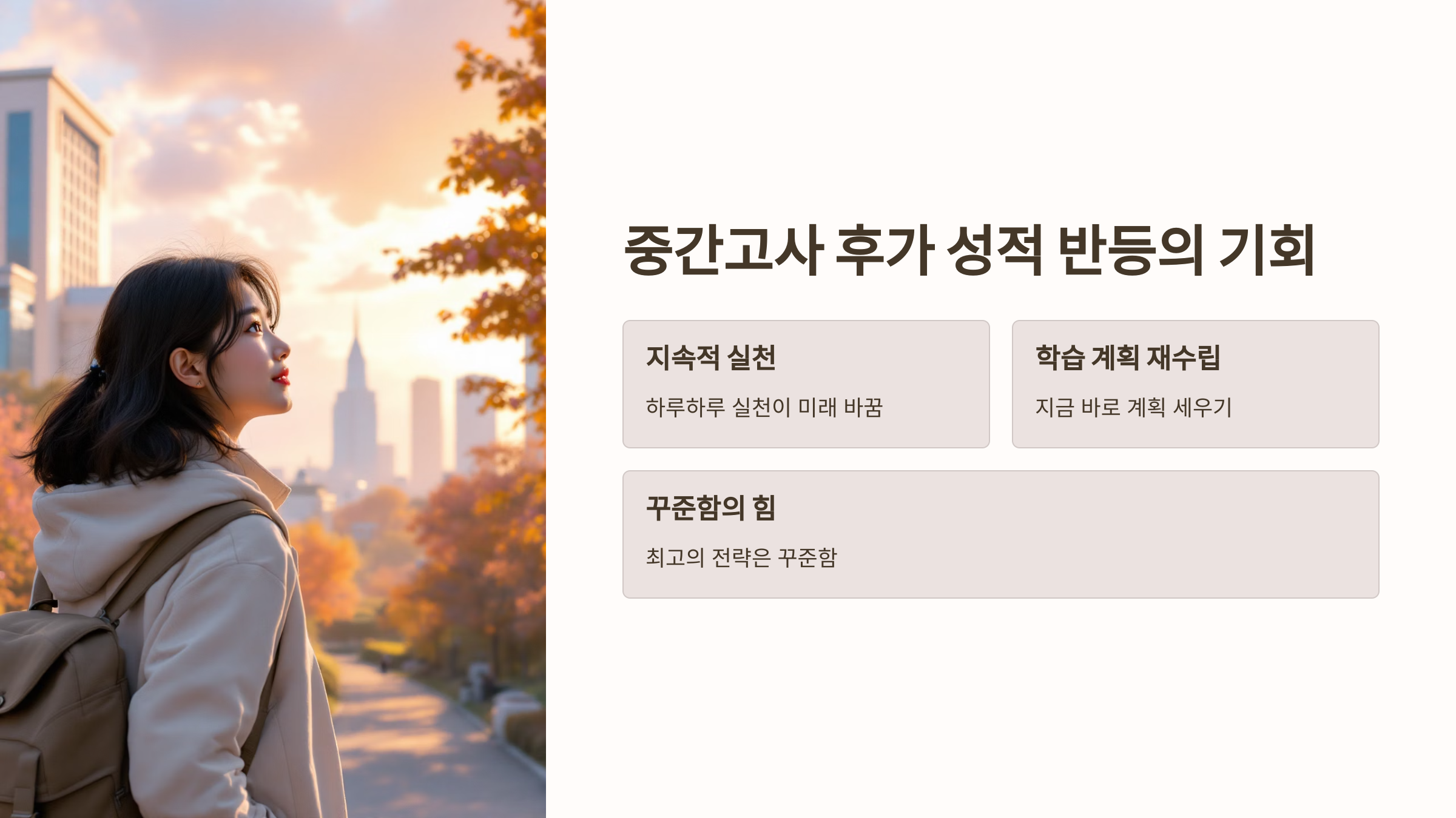 중간 고사 후가 성적 반등의 기회