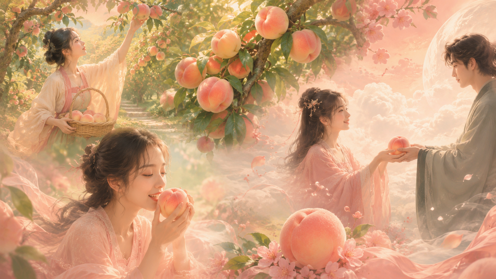 상황별-복숭아-꿈-해석-복숭아-상징-장면