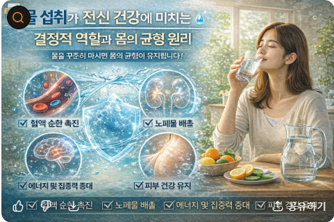 물 섭취가 건강에 미치는 영향에 대한 사진