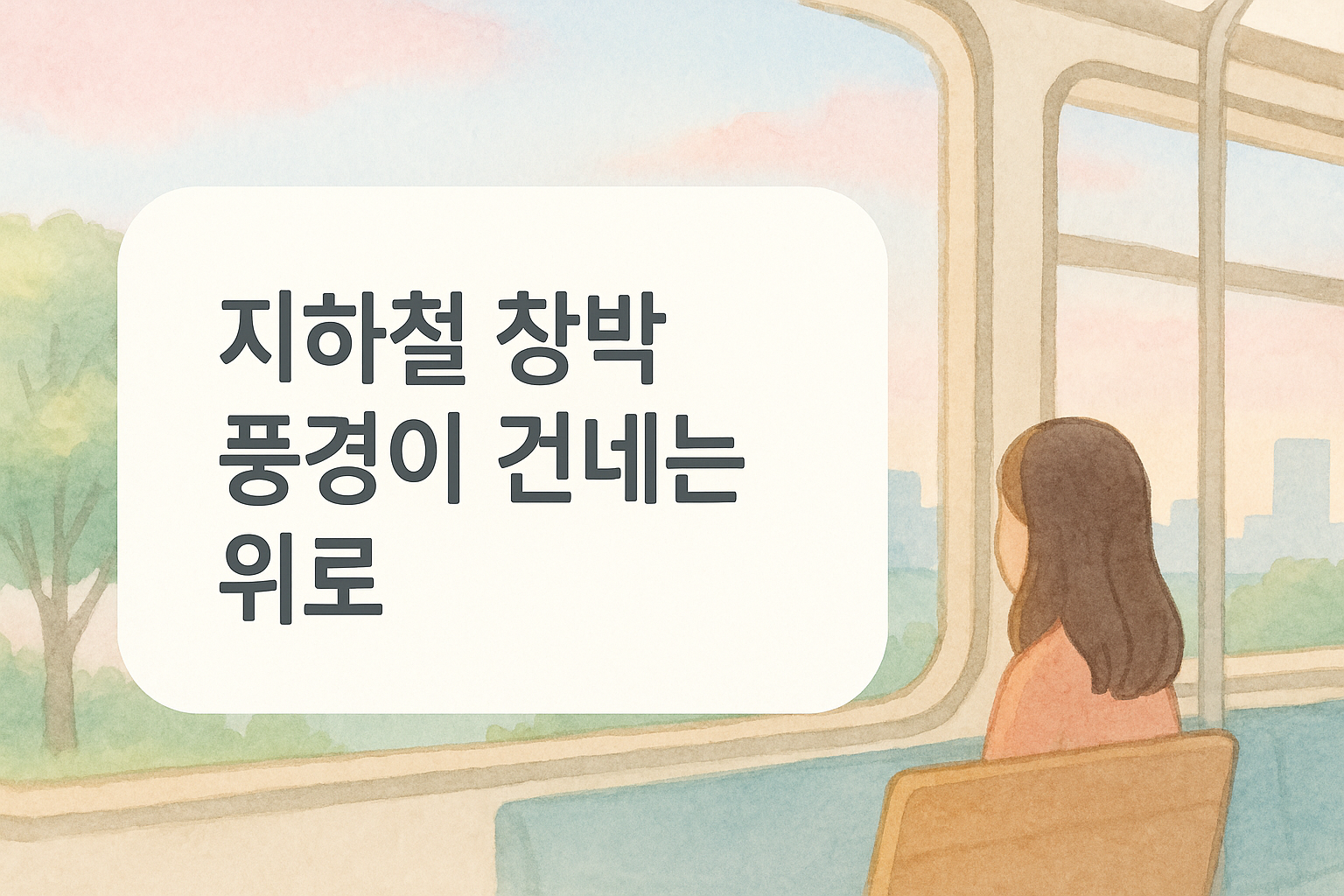 지하철 창문 너머의 위로