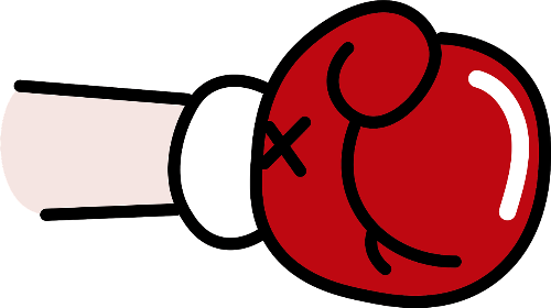 빨간색 글로브 착용한 왼쪽 주먹 사진