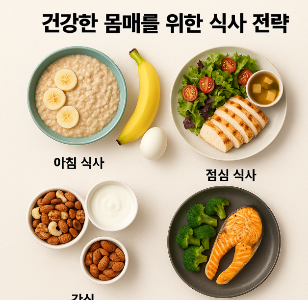 건강한 몸매를 만들기 위한 식단 관련 이미지